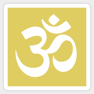 White Aum Sticker